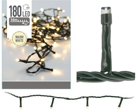 Jõulude välisvalgustus 14 m, 180 LED, soe valge