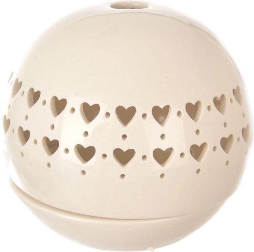White ceramic heart-shaped candle holder