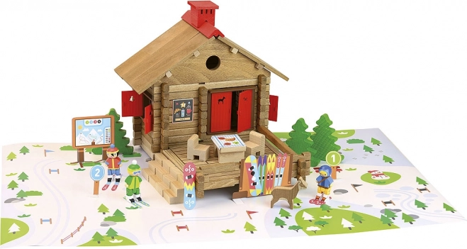 Jeujura puidust ehituskomplekt: suusakeskus