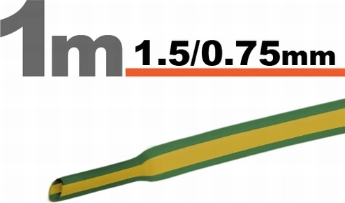 Heat-shrink tubing yellow/green 1.5/0.75 mm