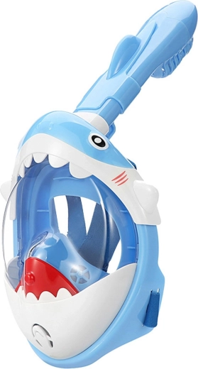 Children's full-face snorkeling mask with shark design XS