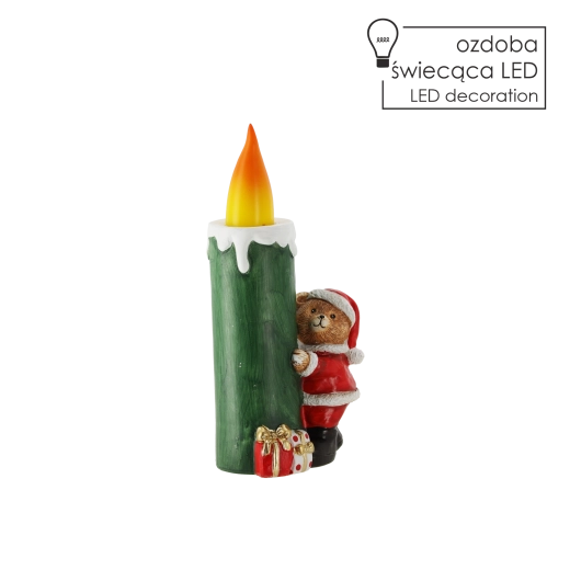 Christmas LED decoration teddy bear in a Santa Claus costume - 1 piece