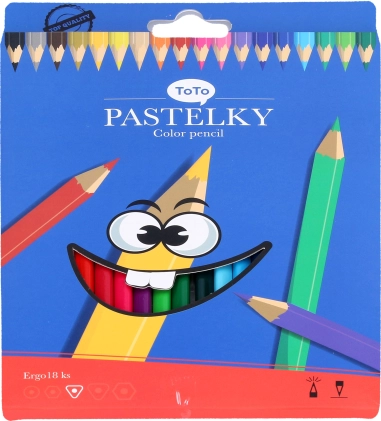 Kolmnurksed värvipliiatsid ERGO, komplekt 18 värvi