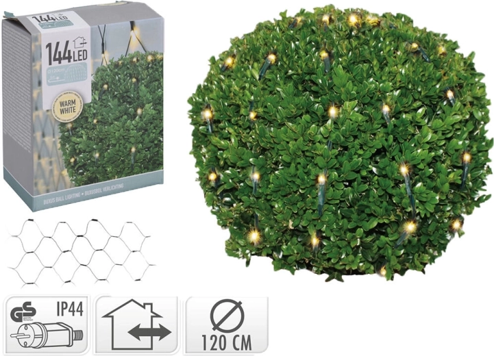 Jõululine LED-kera 1,2 m, 144 LED-i, soe valge, IP44