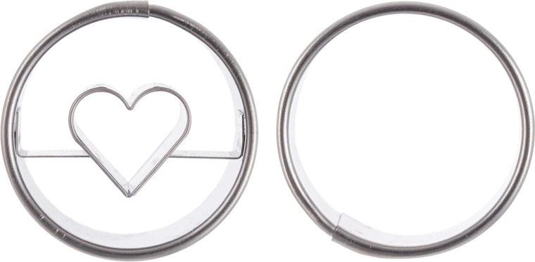 Stainless steel cookie cutter in a circle-with-heart shape – set of 2 pcs