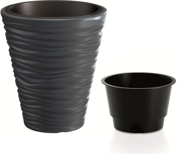 Planter with insert SAND 38.8 cm anthracite