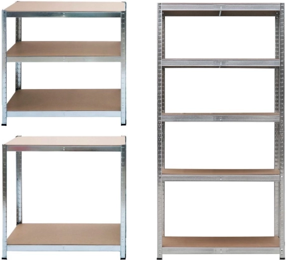 Metallist laoriiul 2in1, 5 riiuliga, 180 × 90 × 40 cm