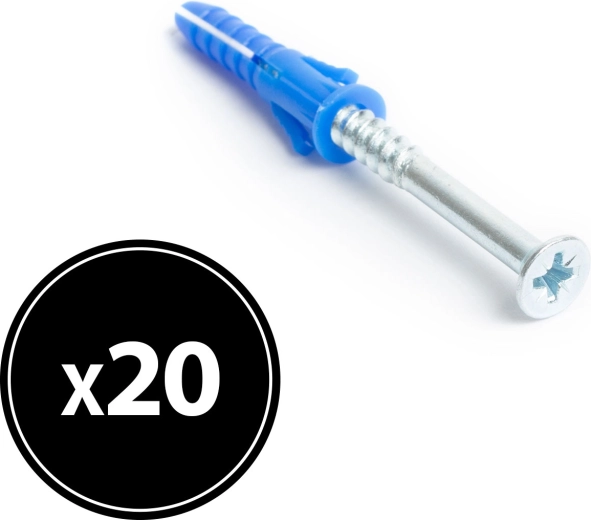 Wall plugs with screws 8 × 40 mm, 20 pieces