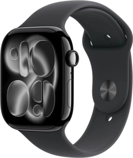 Apple Watch Series 11 GPS + Cellular 46 mm aluminum in onyx color with black sport band (S/M)