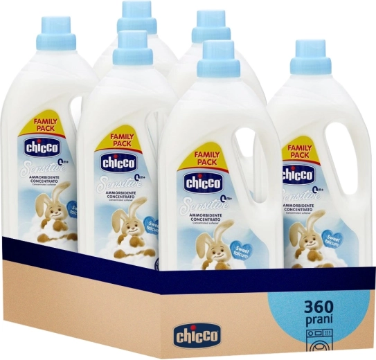 Chicco Fabric Softener Baby Sensitive Sweet Powder, concentrated 1.5 l (60 washes), 6× pack