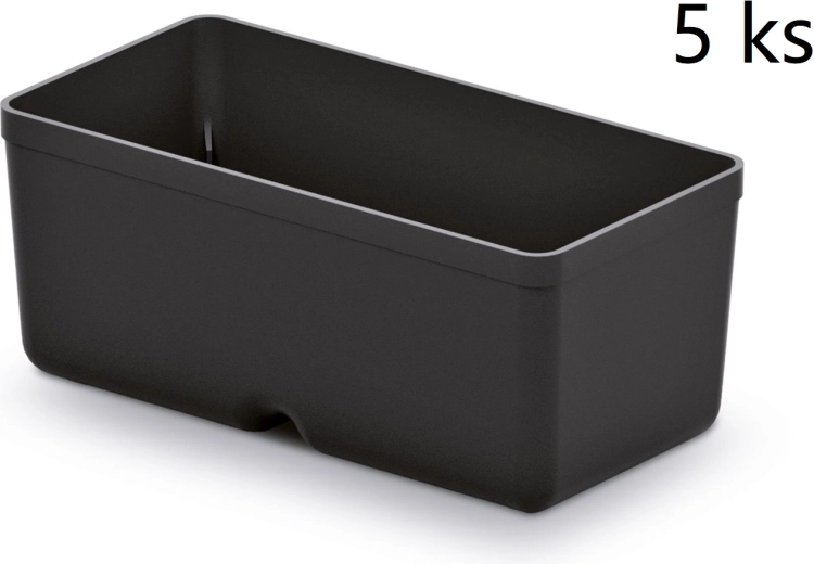 5 plastist tööriistakasti komplekt Unite Box, must, 110 × 55 × 132 mm