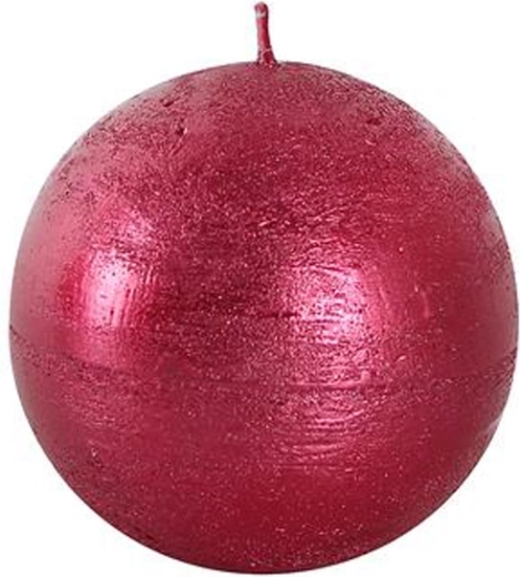Rustikaalne ümmargune küünal 8 cm PROVENCE punane