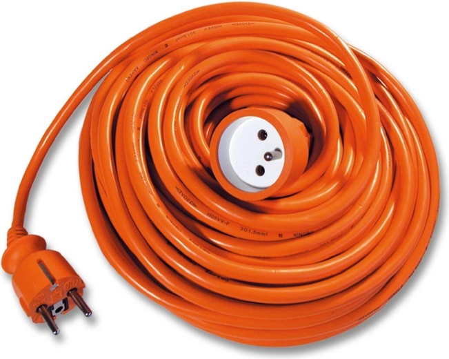 Pikenduskaabel 25 m, 1 pistikupesa, 3×1,5 mm², oranž
