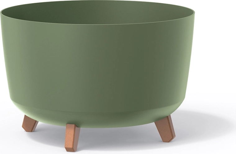 Jalgadel lillepott Gracia Standard 39 cm – maalähedaselt roheline plastist taimepott