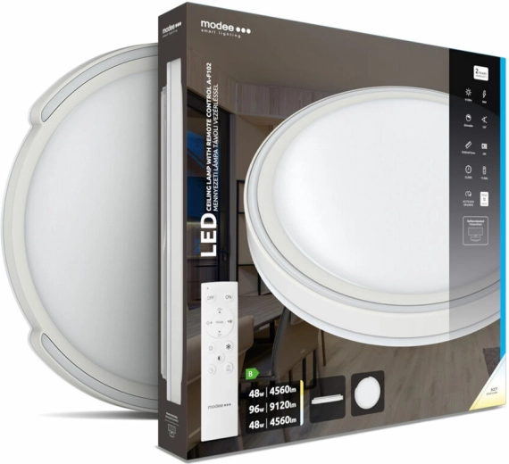 Laekinnitus LED-valgusti Modee Smart Lighting A‑F102, 2×48 W, hämardatav, kaugjuhtimisega