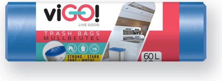 LDPE prügikotid 60 l sinised VIGO (10 tk, 60 × 80 cm)