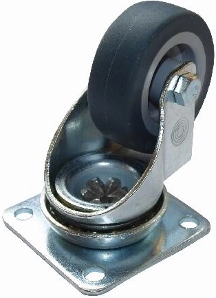 Pöörlevad mööblirattad 50 mm kummist (4 tk)