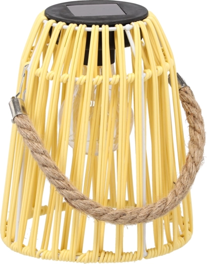 Kollane päikesetoitel aiavalgustuslatern 18 cm LED-iga