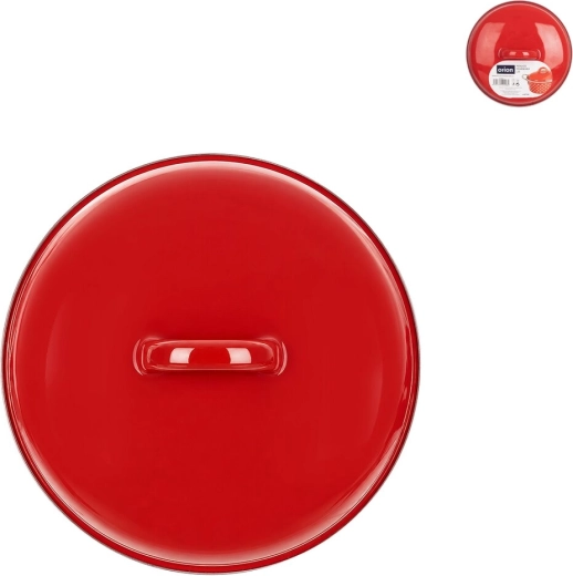 Enameled lid Lem 17 cm red
