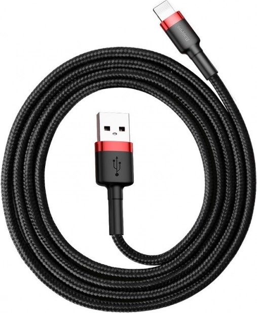 Baseus Cafule USB–Lightning kaabel 1 m, 2,4 A, punane–must