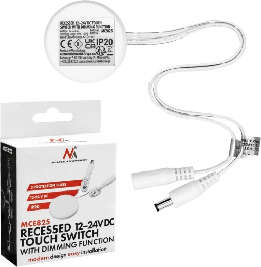 Touch recessed switch and dimmer Maclean - 1 piece