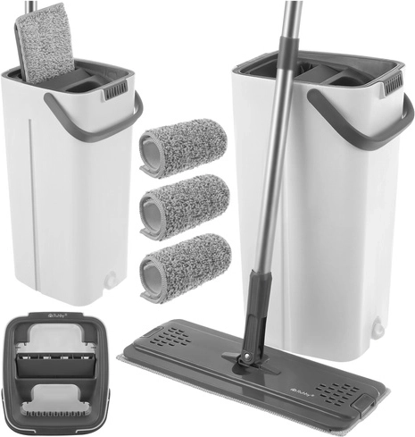 Lame mop kahekambri 8,5 l ämbriga RUHHY, kuivatussüsteemiga ja 3 varukattega