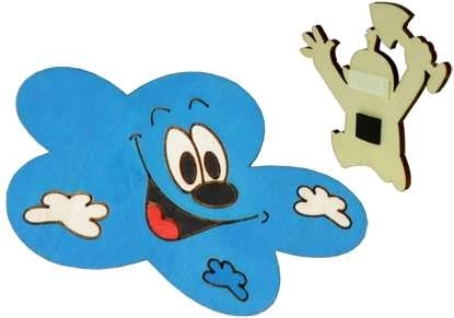 Puidust dekoratiivne magnet Pilveke