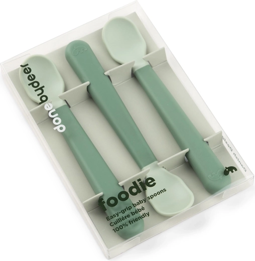Done by Deer children's spoons Easy-grip Foodie green, 3 pcs