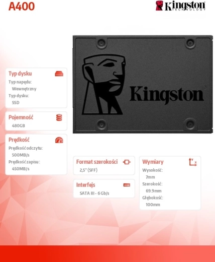 SSD disk Kingston A400 480 GB
