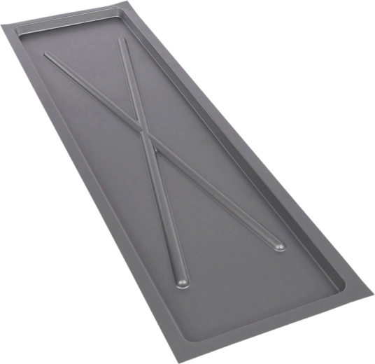 Metpol kitsas nõrgumisalus, hõbedane, 75 × 22,5 cm, kahetasandilise 80 cm nõudenõrguti jaoks