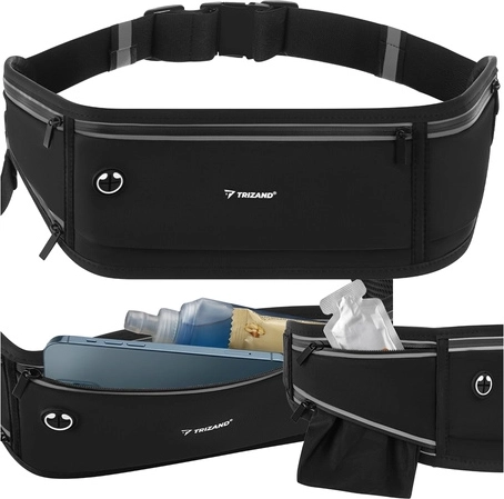 TRIZAND running waist bag with adjustable belt, black