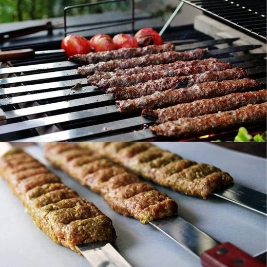 Metallist grillivardad, lamedad roostevabast terasest vardad, 4 tk, 50 cm
