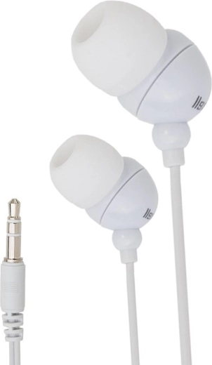 Valged juhtmega kõrvaklapid 3,5 mm jack-pistikuga