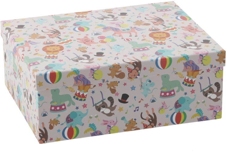 Gift box with a colorful animals motif 33.4 × 26.6 × 12.9 cm - 1 piece