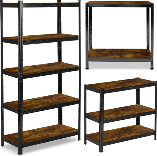 Metallist riiul 180 × 90 × 40 cm, must, Humbergi puidudekoor