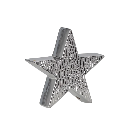 Christmas decorative figurine star silver 16.2 × 4.4 × 15.3 cm - 1 piece