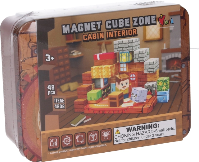 Magnet Cube Zone building set – cabin interior, 48 pieces