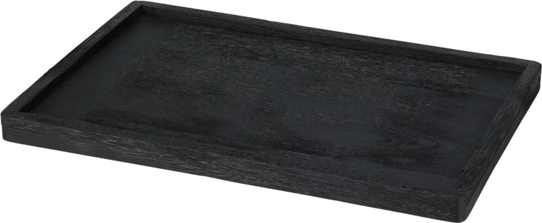 Dekoratiivne puidust kandik 30 × 20 × 2,5 cm – must