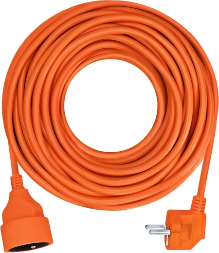 Solight extension cable with coupler and 1 socket, 7 m, orange