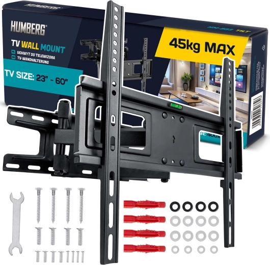 Seinale kinnitatav telerihoidik 23–60" Humberg, kandevõime 45 kg