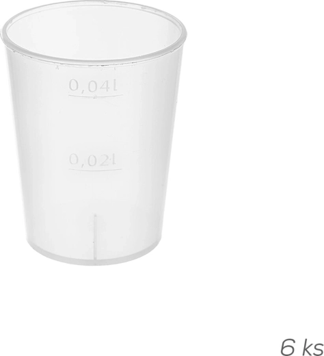 Plastist (UH) vedelike mõõtetops 50 ml (6 tk)