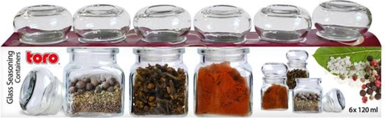 TORO klaasist maitseainepurgid 120 ml, komplekt 6 tk