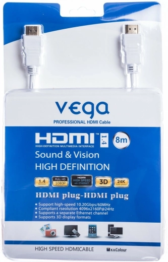 Vega HDMI-kaabel 8 m valge