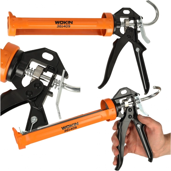 Silikoni ja liimide väljapressimispüstol pööratava 360° korpusega WOKIN