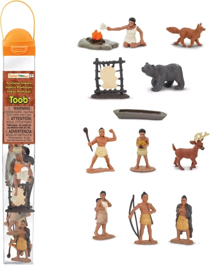 Safari Ltd. Toobs indiaanlased (Powhatan) – tuub 12 figuuriga