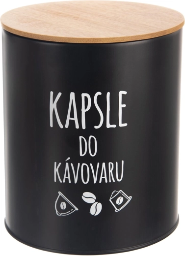 Kapslite purk Black bambuskaanega 16 cm
