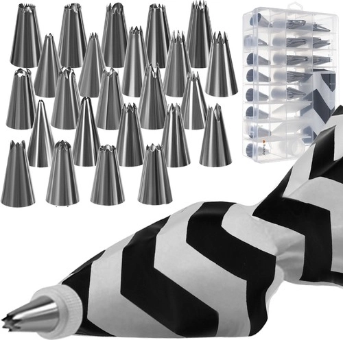 Set of pastry tips for decorating cakes