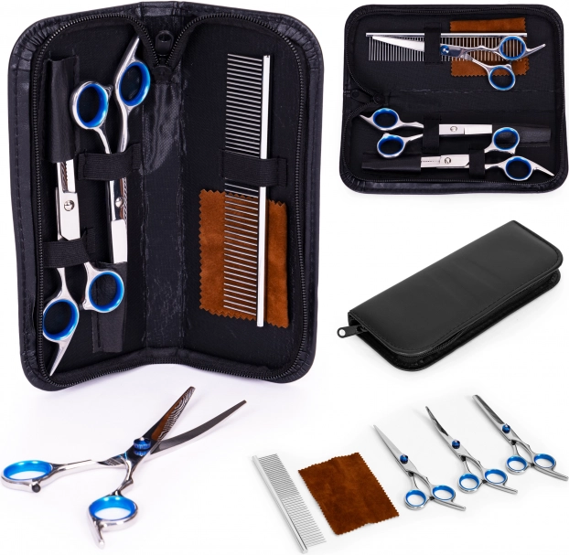 PETSI grooming kit for dogs and cats – scissors, comb and case