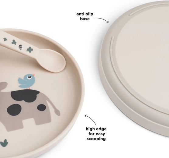 Done by Deer kids’ plate Foodie Tiny farm sand