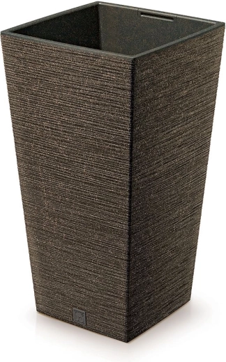 Lillepott Furu Square Eco Wood sisuga 39,5 cm – kohv